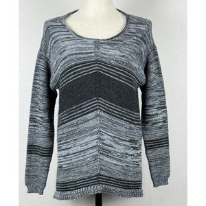 Maurices Womens Gray Chevron Stripe Long Sleeve Tunic Sweater Pullover Size L